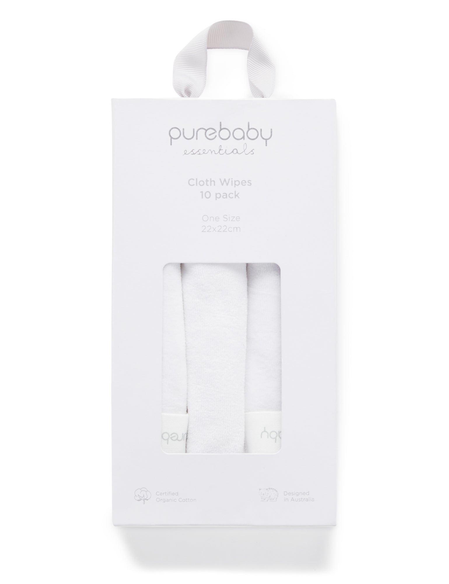 Purebaby Cloth Wipes OC - 10 Pcs White