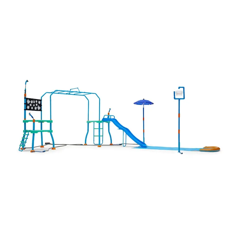 Plum Play AU Water Blaster Course Climbing Frame w/ 6ft Slide & Sprinklers - Blue