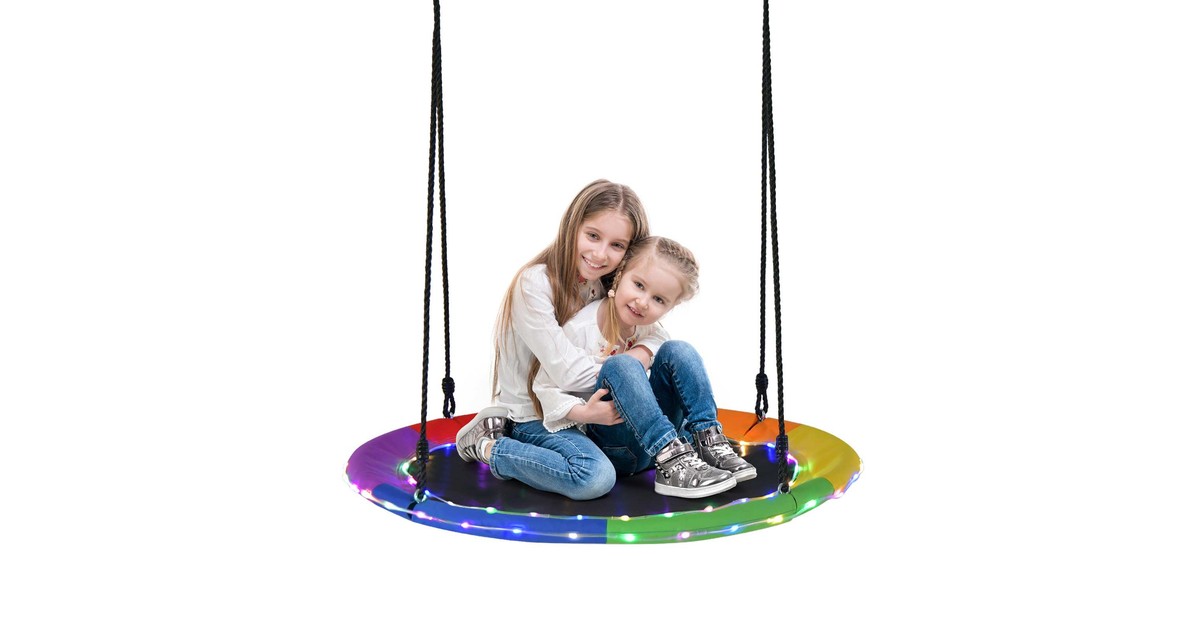 Baby Joy LED Lighted Saucer Tree Swing Set - Rainbow | Baby Bunting AU
