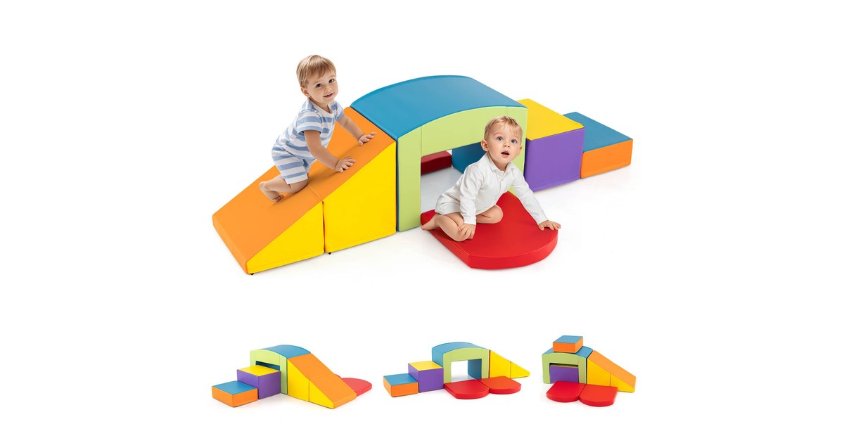 Eyfs Baby Ramp Baby Joy 6pcs Climb and Crawl Activity Playset with Stairs and Ramp ...