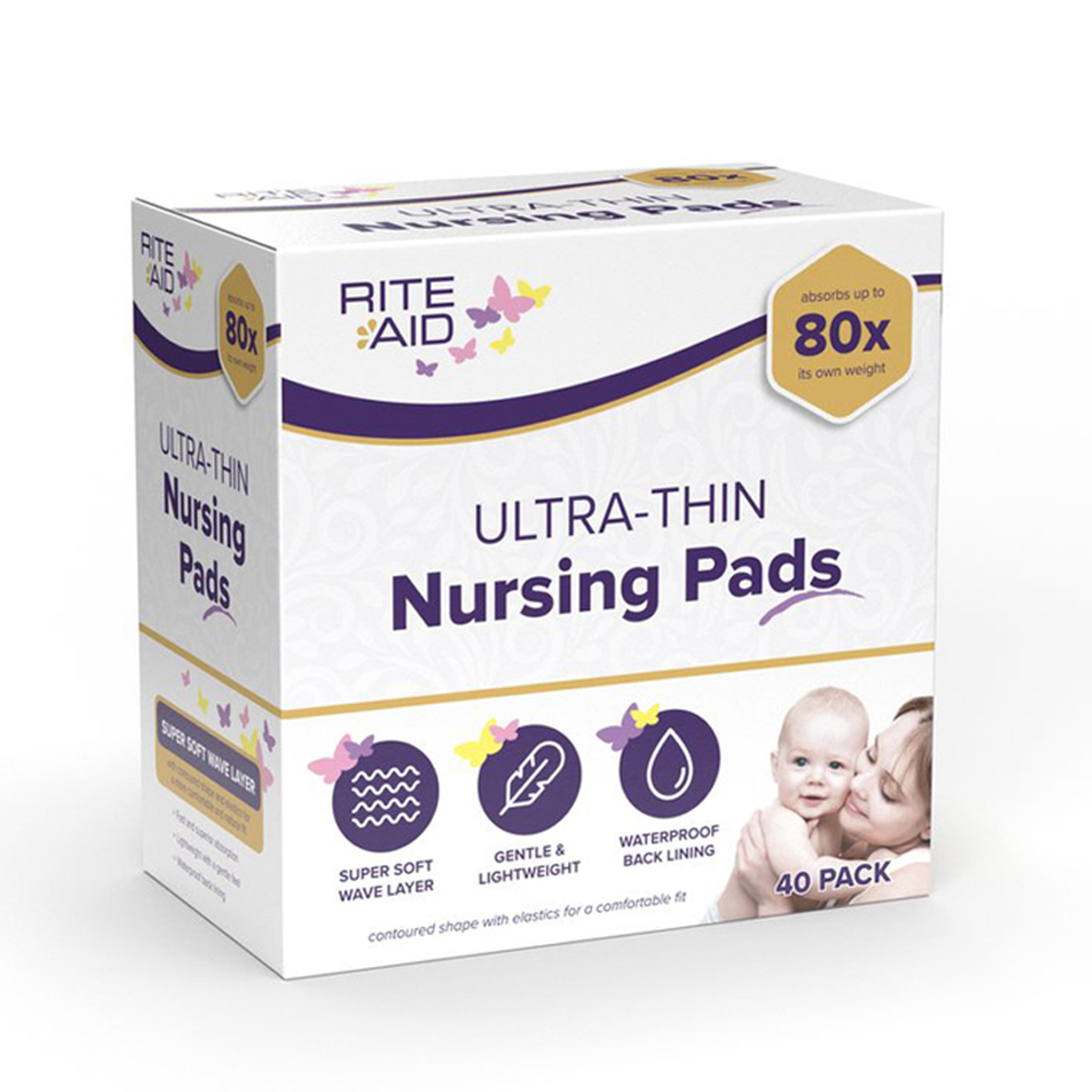 Fit Rite Insert Pads Rite Aid Ultra-Thin Soft Nursing Breast Pads - 40pk | Baby Bunting AU