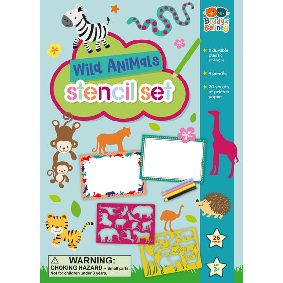 Buddy & Barn Stencils & Pencils Wallet - Wild Animals