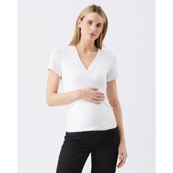Ripe Maternity Luxe Knit Embrace Nursing Tee - White