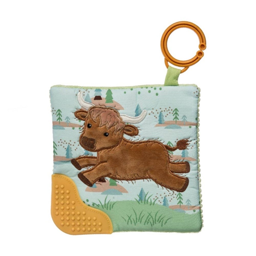 Mary Meyer Hetty Highland Cow Soft Plush Crinkle Teether 17cm With Hook