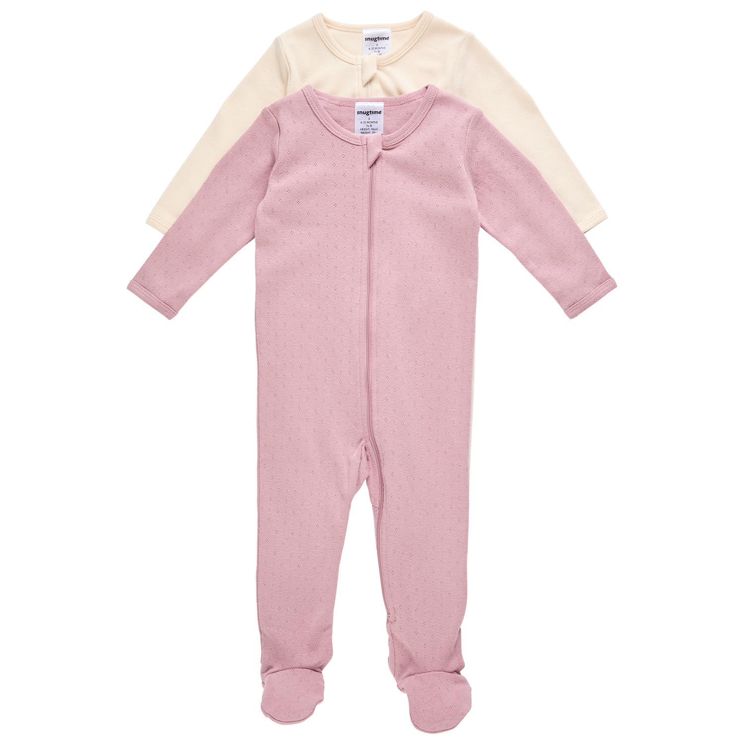 Snugtime Organic Cotton Coverall 2 Pack - Girl