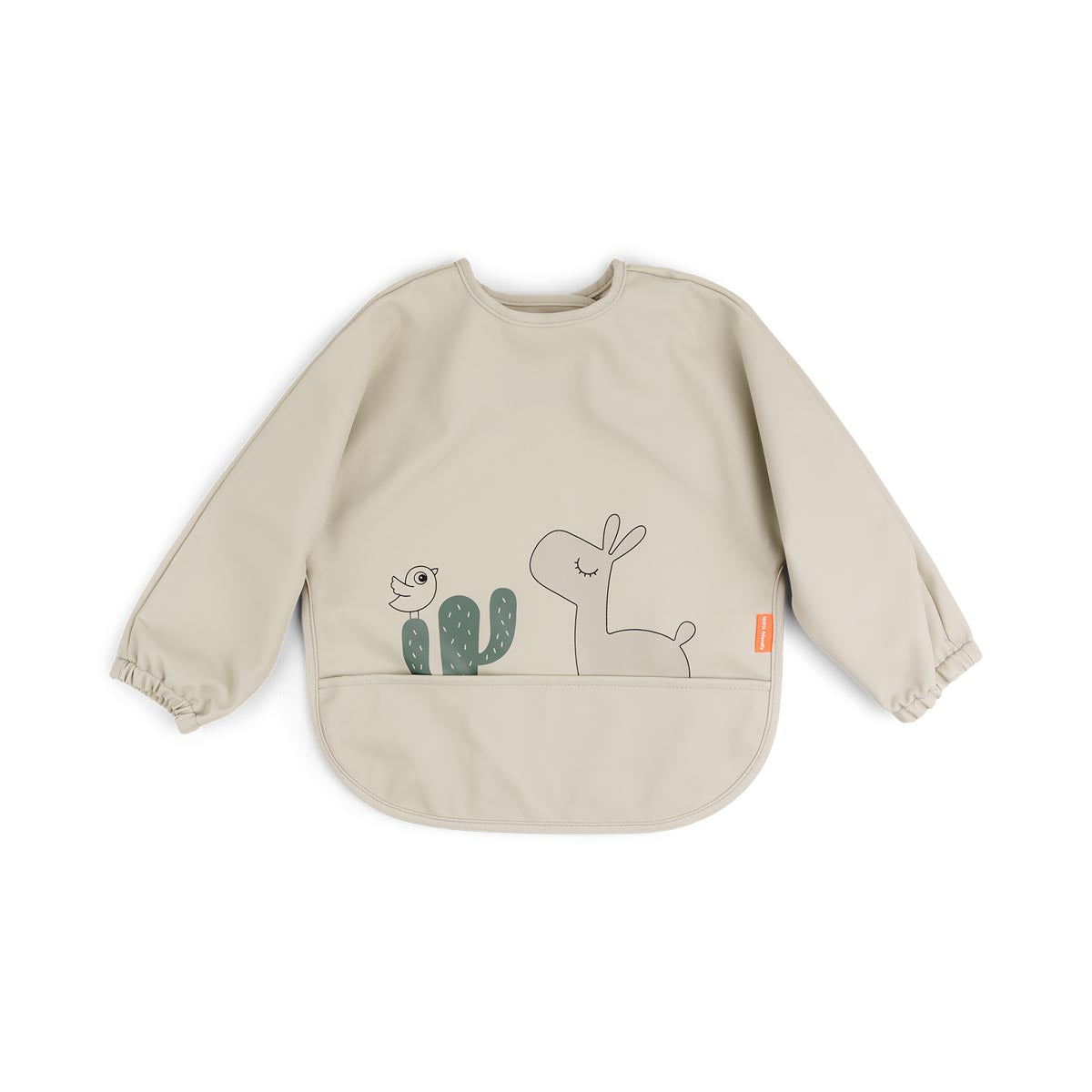 Done by Deer Sleeved Pocket Bib, Lalee Sand