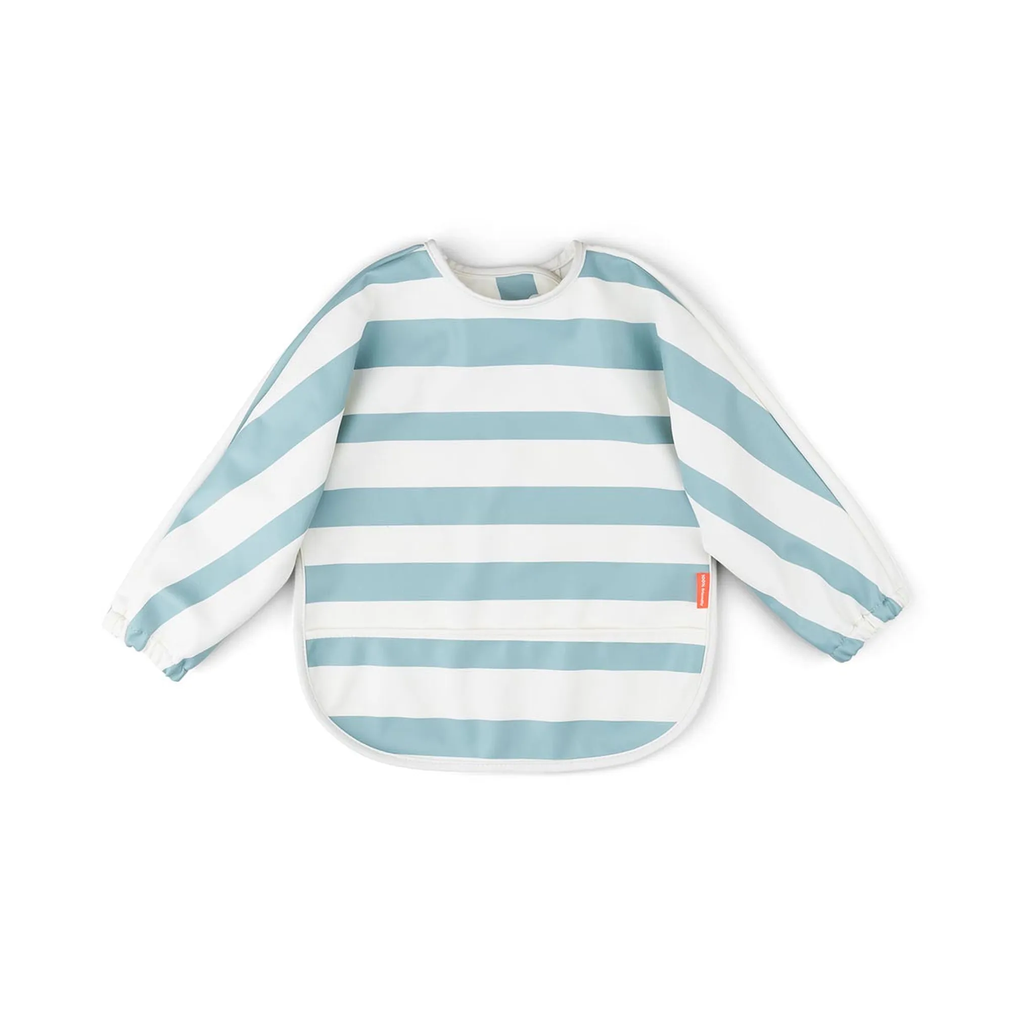 Done by Deer Sleeved Pocket Bib Striped - Blue
