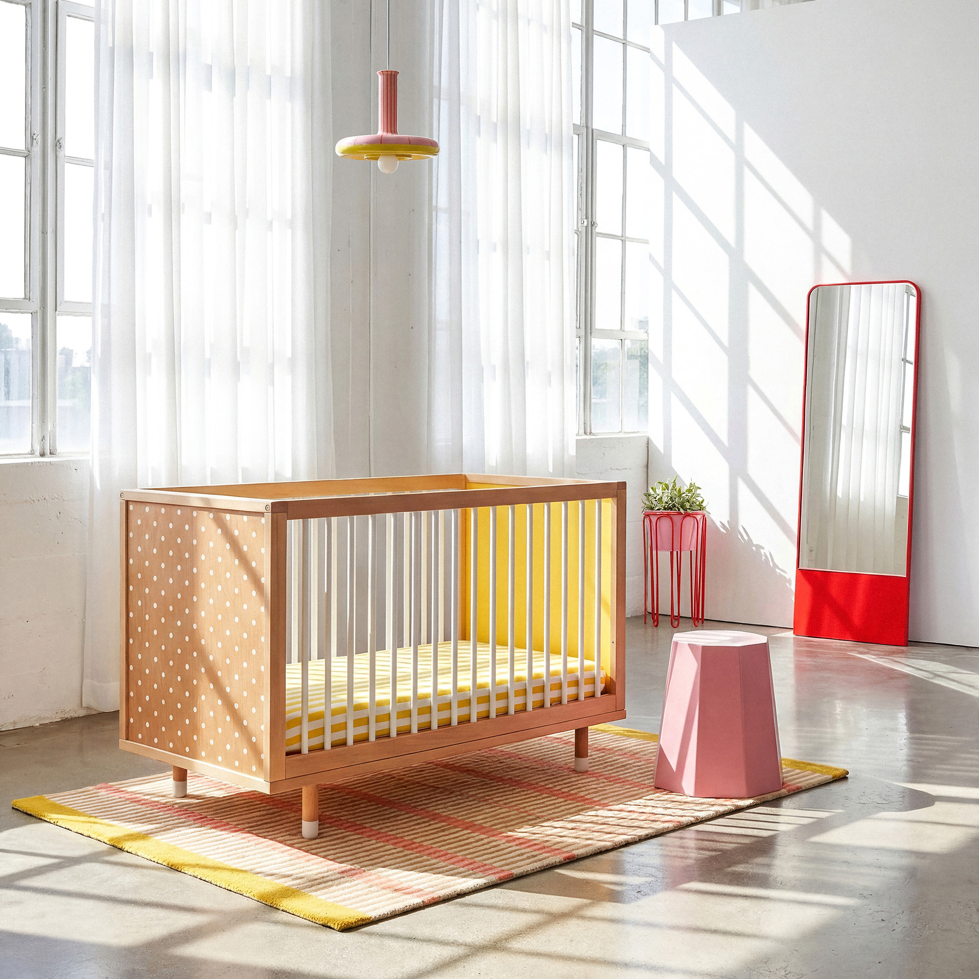 Bold Baby Yellow and Mint + ComfiCore Mattress Bundle