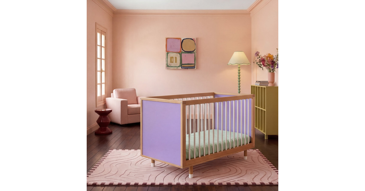 Bold Baby Cot - Lilac and Teal | Baby Bunting AU