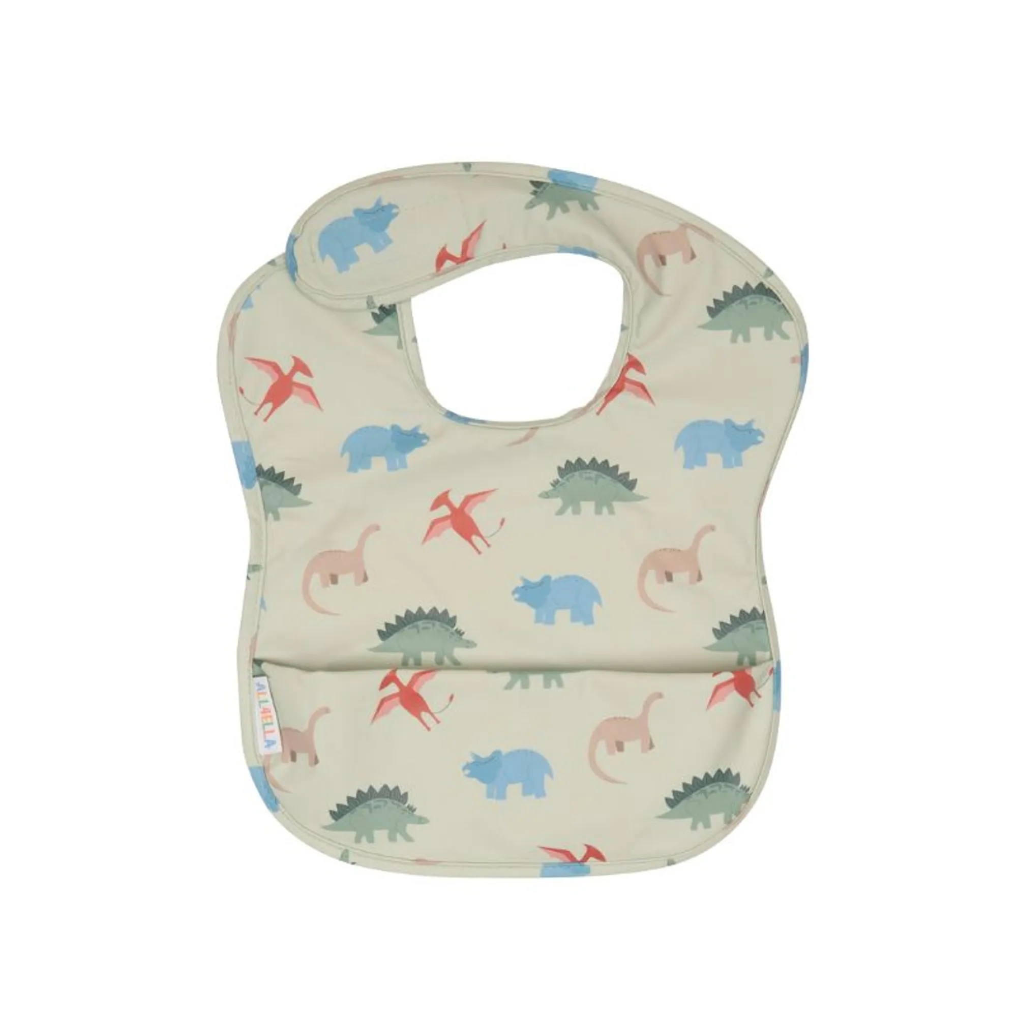 All4Ella Recycled Pouch Bib - Dinosaurs
