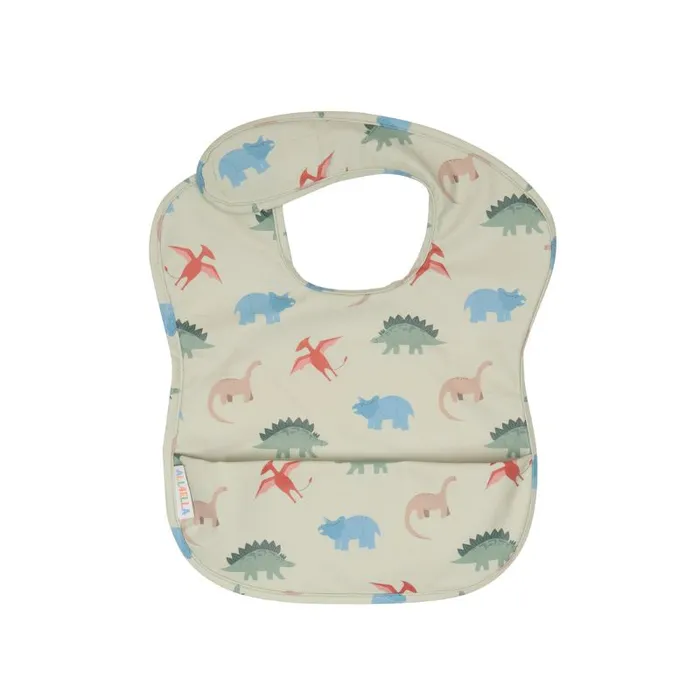 All4Ella Recycled Pouch Bib - Dinosaurs