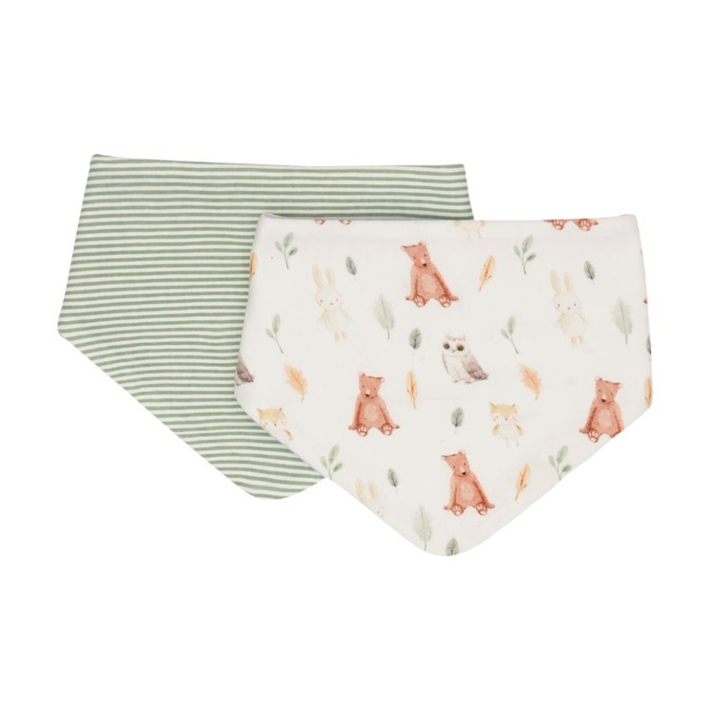All4Ella Bandana Bibs 2pk, Forest Friends
