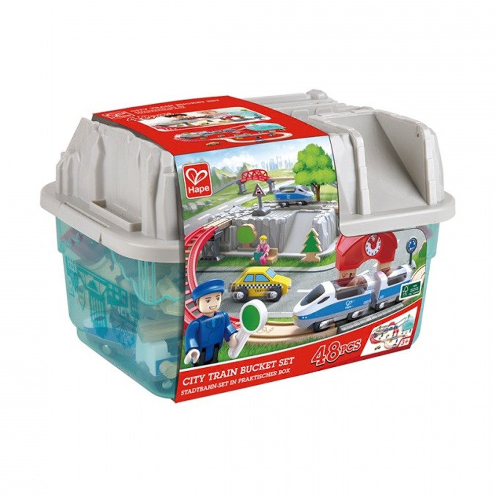 Hape City Train Bucket Set