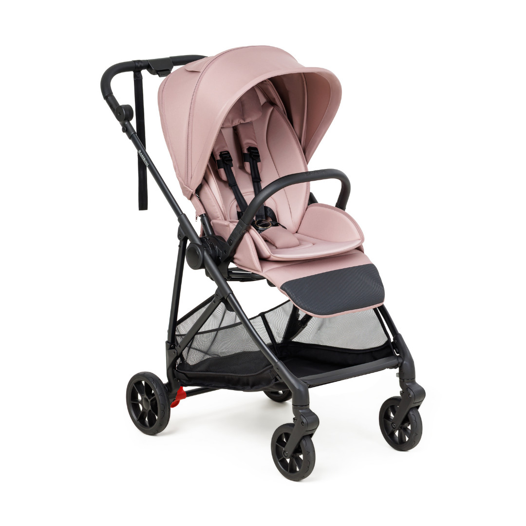Bambini Prams London Compact Stroller Heather- Pink/Black Chassis