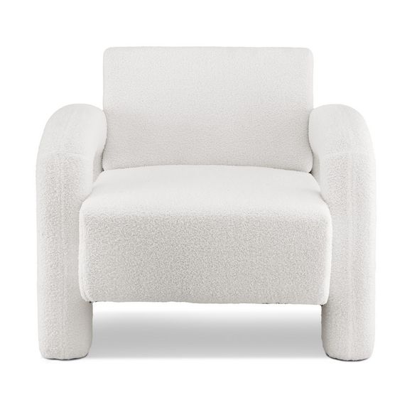 Artiss Curved Accent Lounge Sofa Couch - Boucle White
