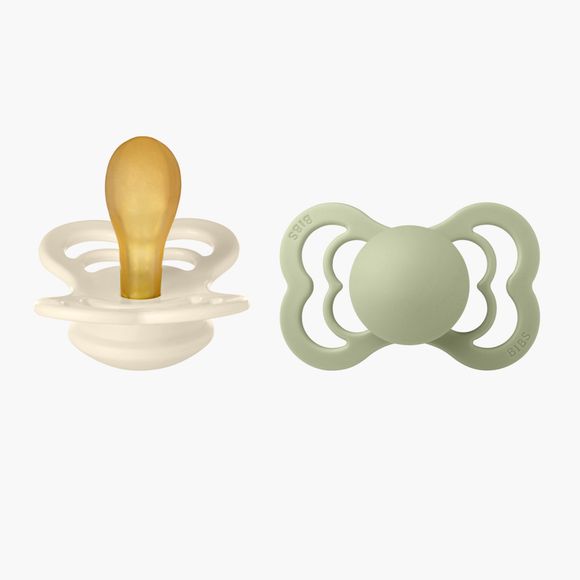 Bibs Supreme Pacifier, Latex S1 - Ivory/Sage