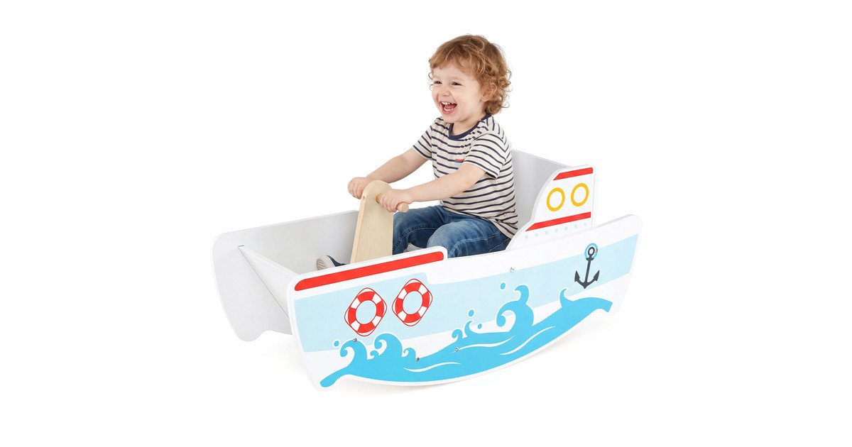 Baby Joy Wooden Rocking Horse Ride on & Nautical Ship Riding Boat ...
