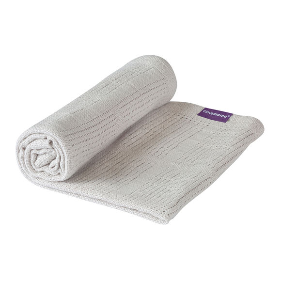 ClevaMama 100% Cotton Cellular Baby Blanket 80 x 100 cm - Grey