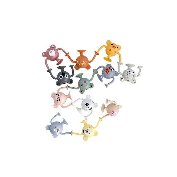 Cherub Baby Bath Toys - Silicone Suction 12PK Bundle – Entire Zoo Collection - Pastel