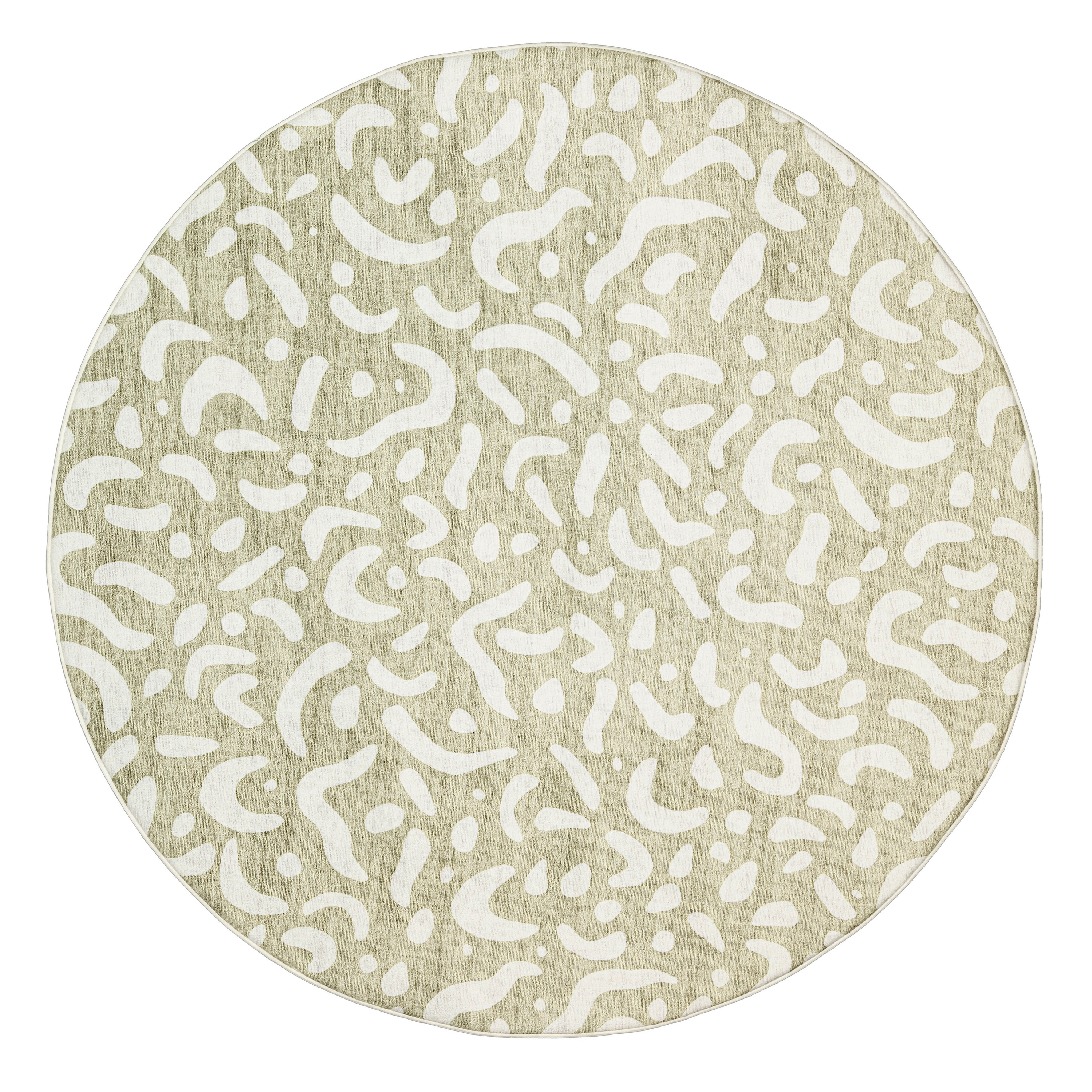 Miss Amara Jema Beige Abstract Rollie Pollie Round Playmat