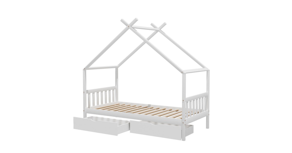 Artiss Wooden Single Bed Frame with 2 Storage Drawers - White | Baby ...