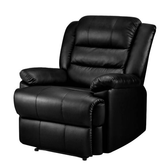 Artiss Cissy Recliner Chair Leather - Black