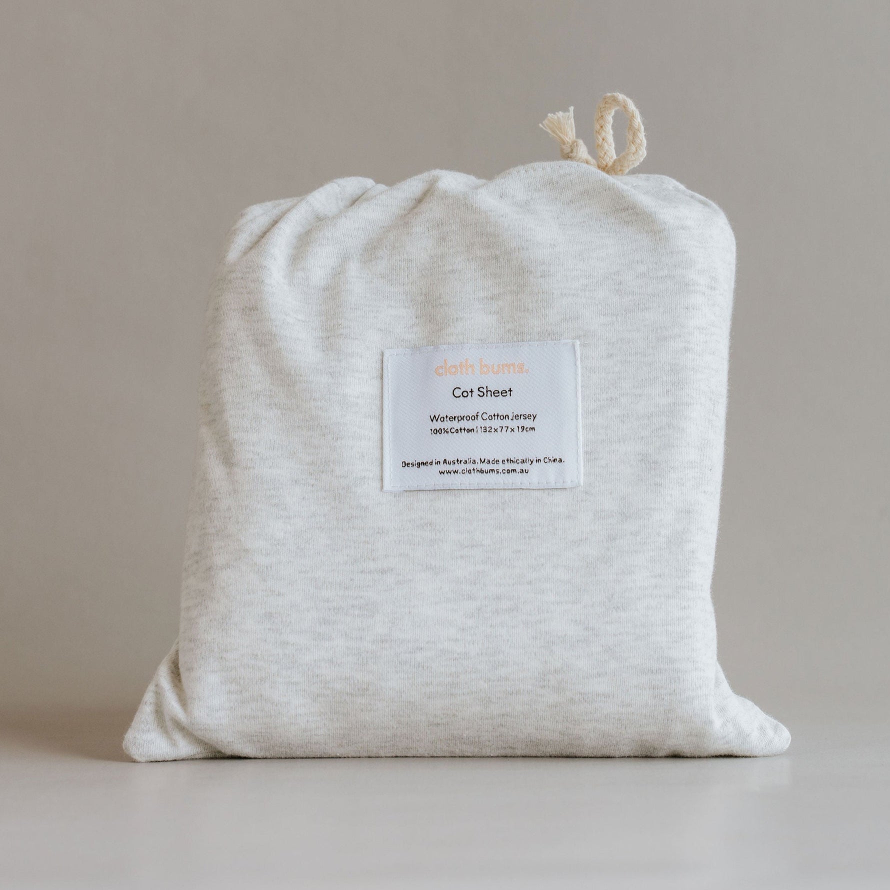 Cloth Bums Waterproof Cot Sheet, Grey Marle