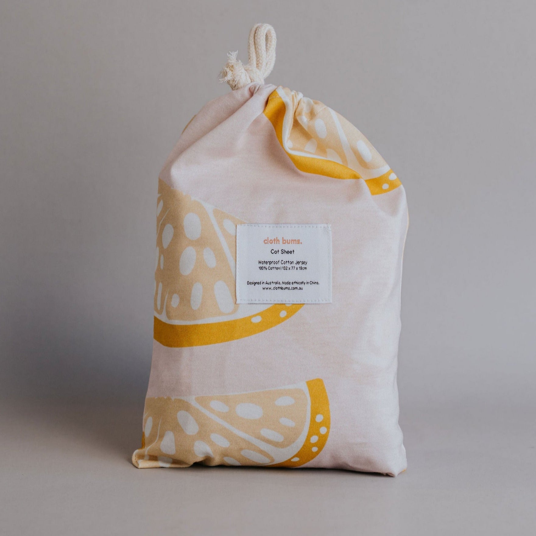 Cloth Bums Waterproof Cot Sheet, Pink Lemonade