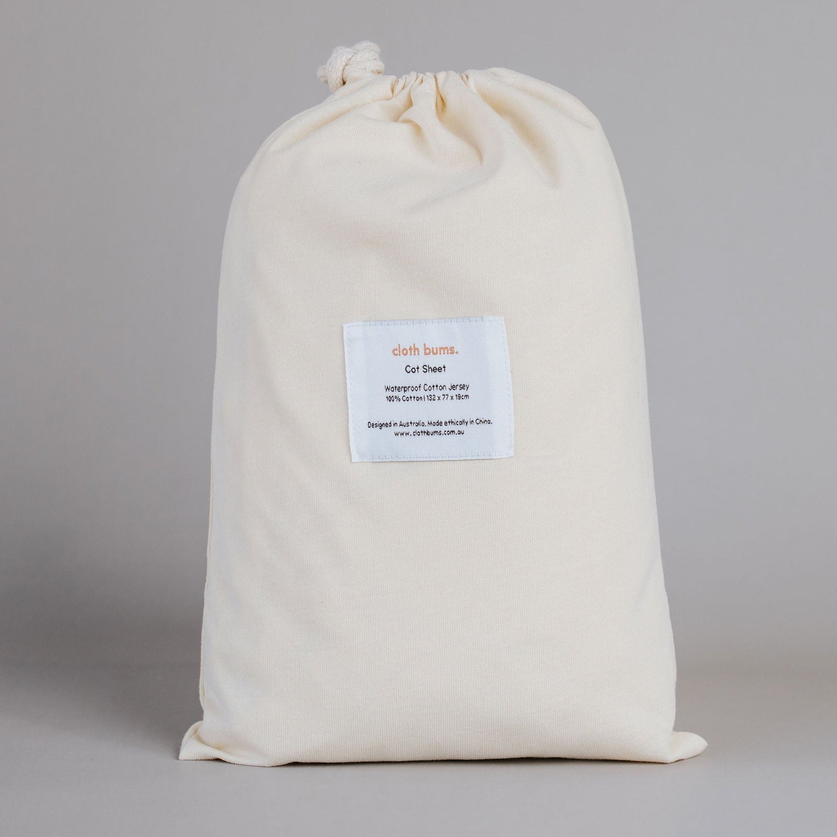 Cloth Bums Waterproof Cot Sheet, Flax