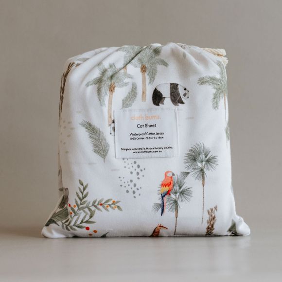 Cloth Bums Waterproof Cot Sheet - Wild Ones