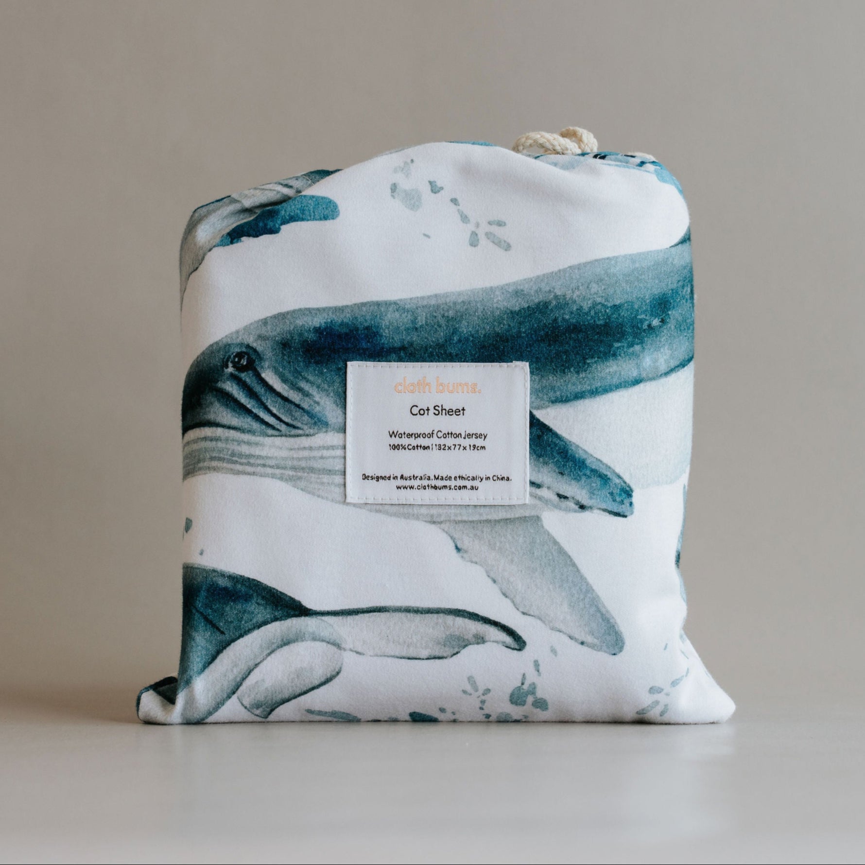Cloth Bums Waterproof Cot Sheet, LGreynse to Krill