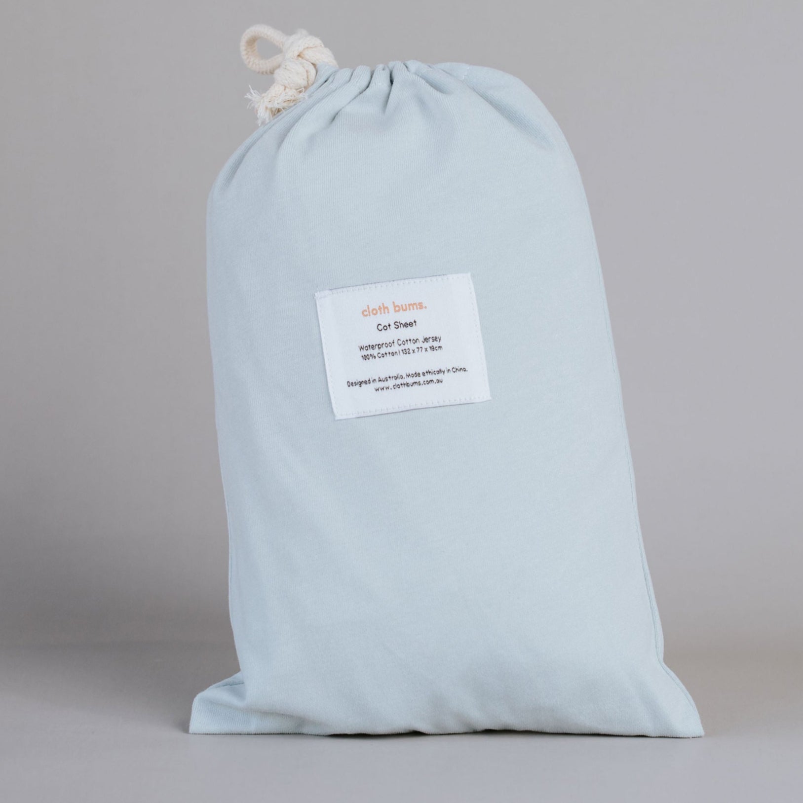 Cloth Bums Waterproof Cot Sheet, Glacier