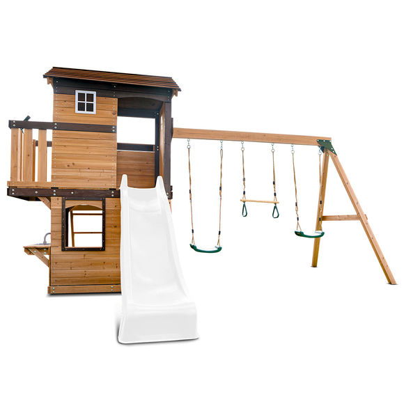 Lifespan Kids Darlington Swing Set & Play Centre with 2.2m Slide (White)
