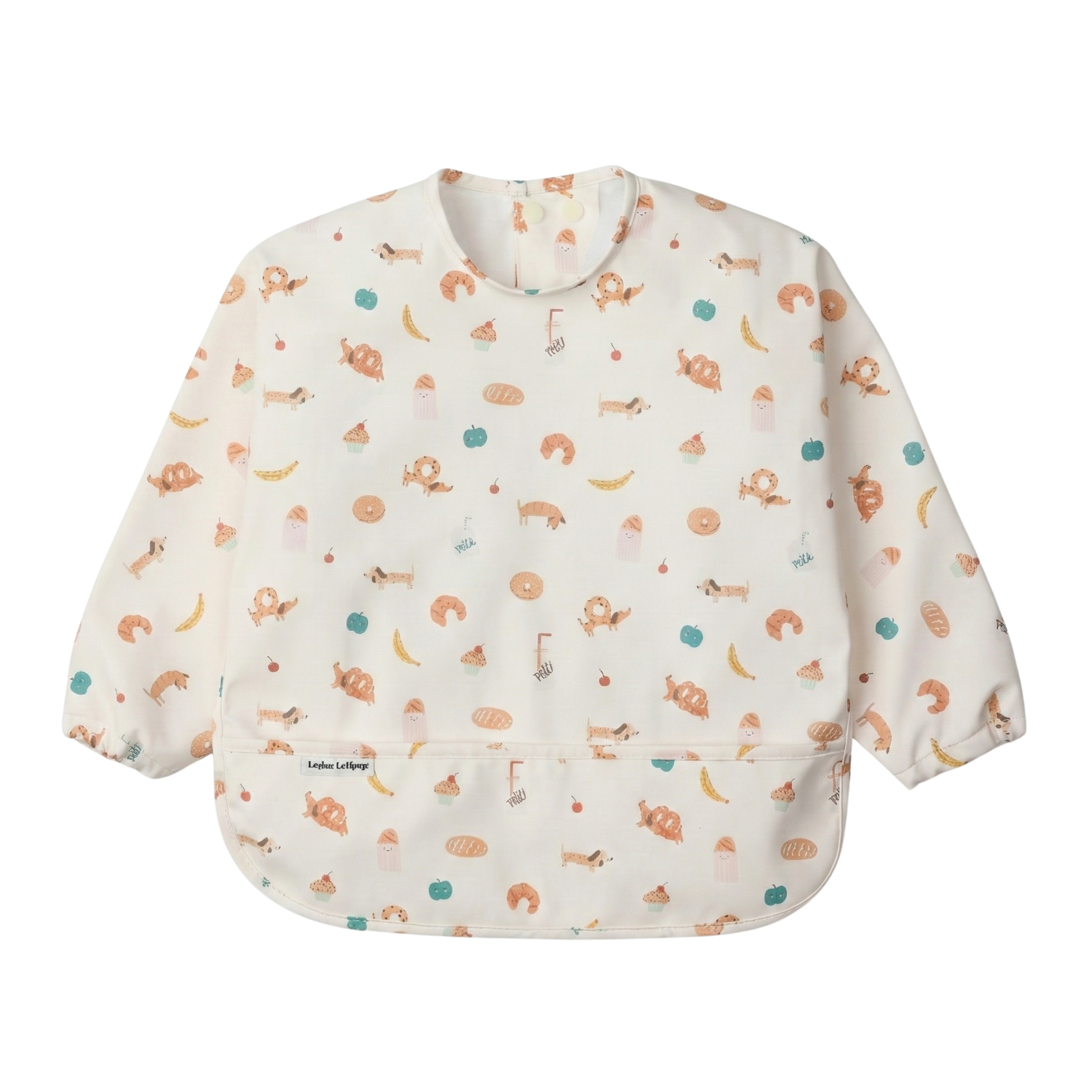 LouLou Lollipop Long Sleeve Bib, French Breakfast