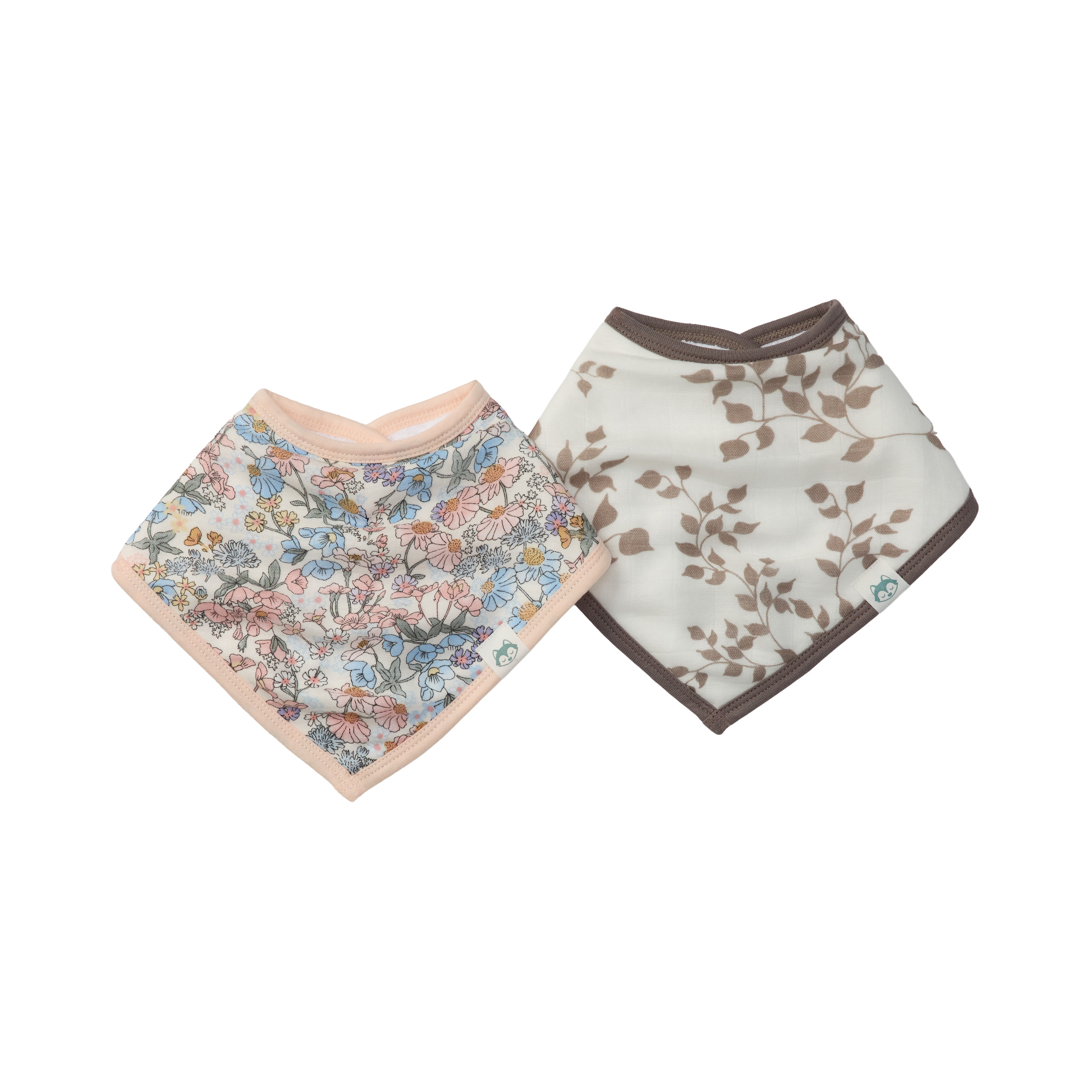 LouLou Lollipop Bandana Bib Set, 2 Pack, English Garden
