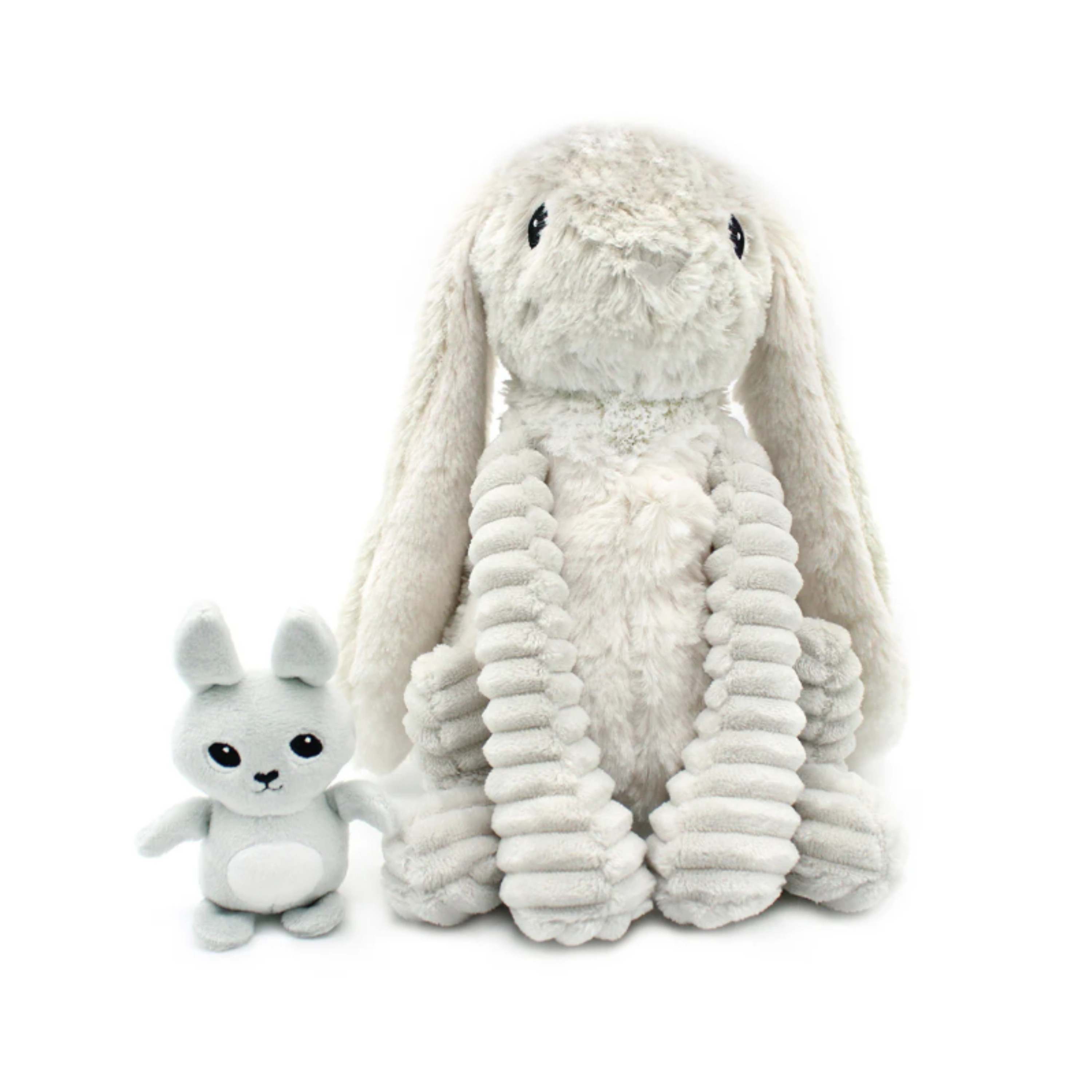Les Ptipotos Toudou the Rabbit Mum & Baby, Grey