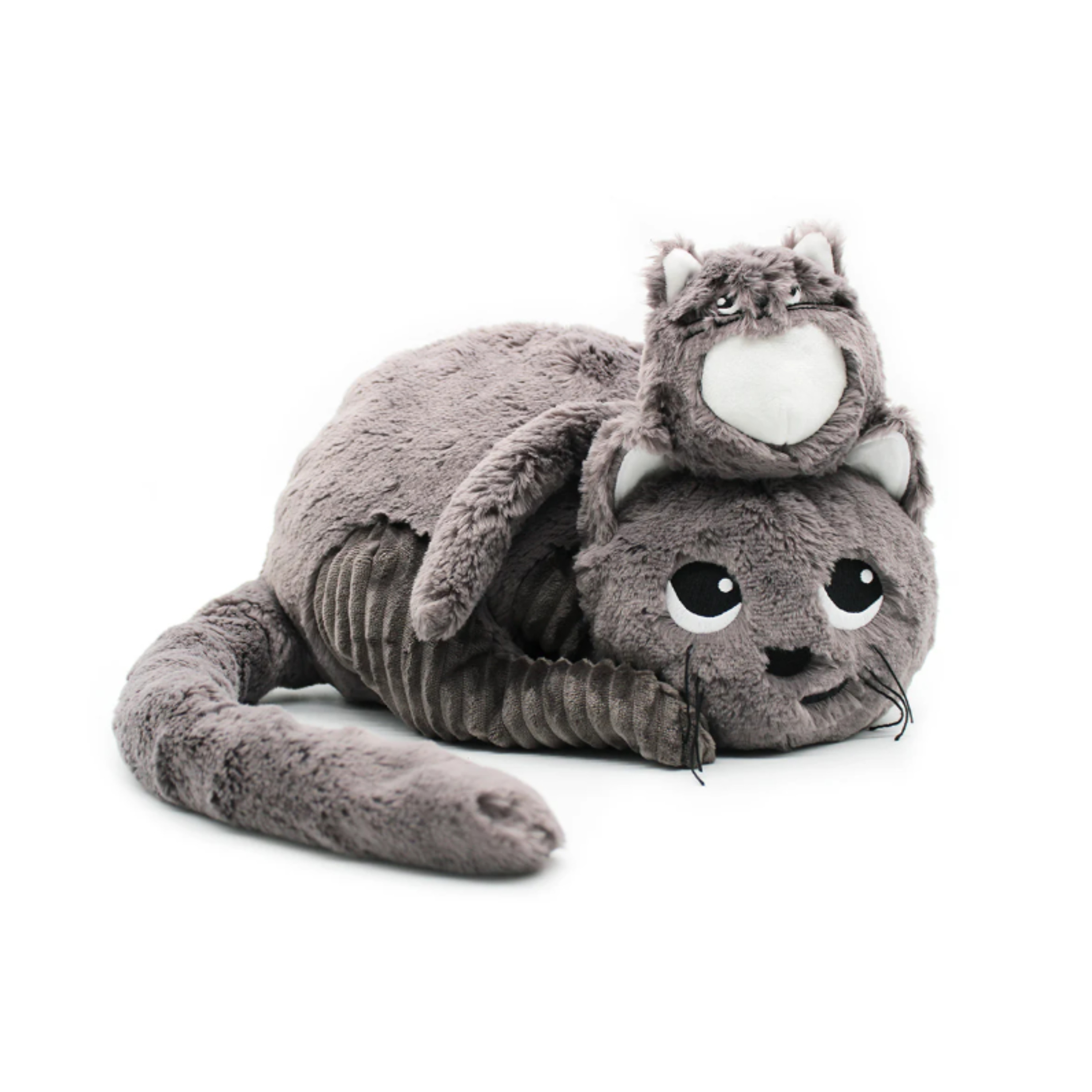 Les Ptipotos Miaou the Cat Mum & Baby, Grey
