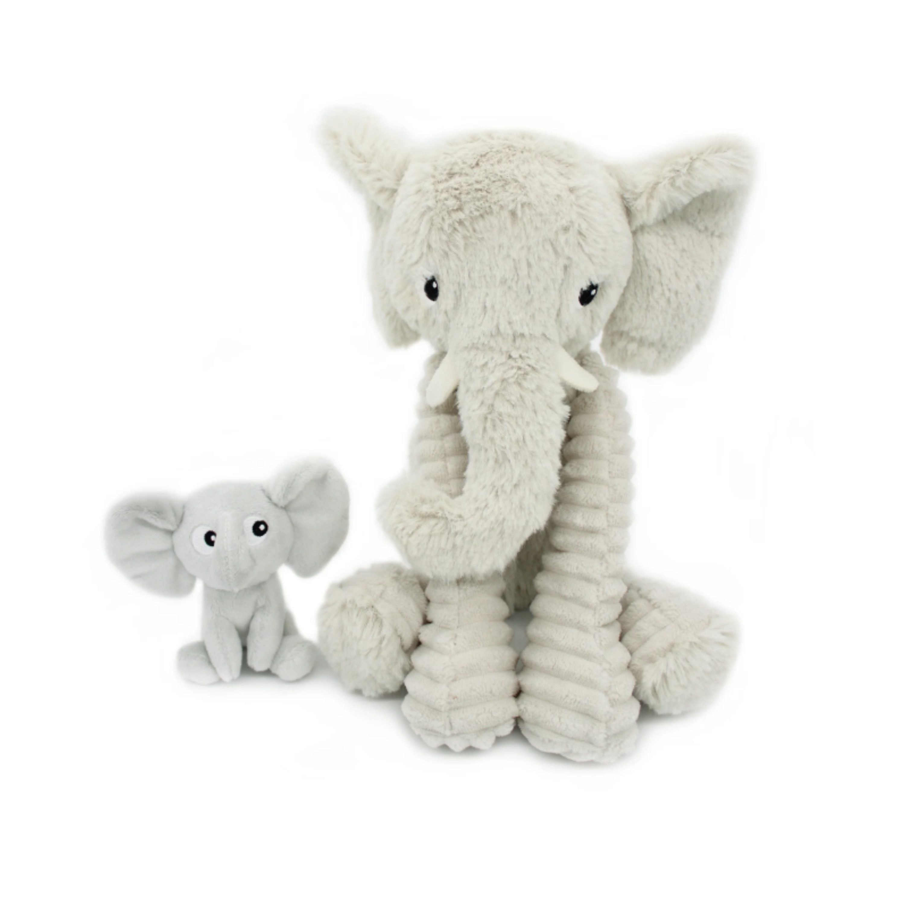 Les Ptipotos Dimoitou the Elephant Mum & Baby, Light Grey