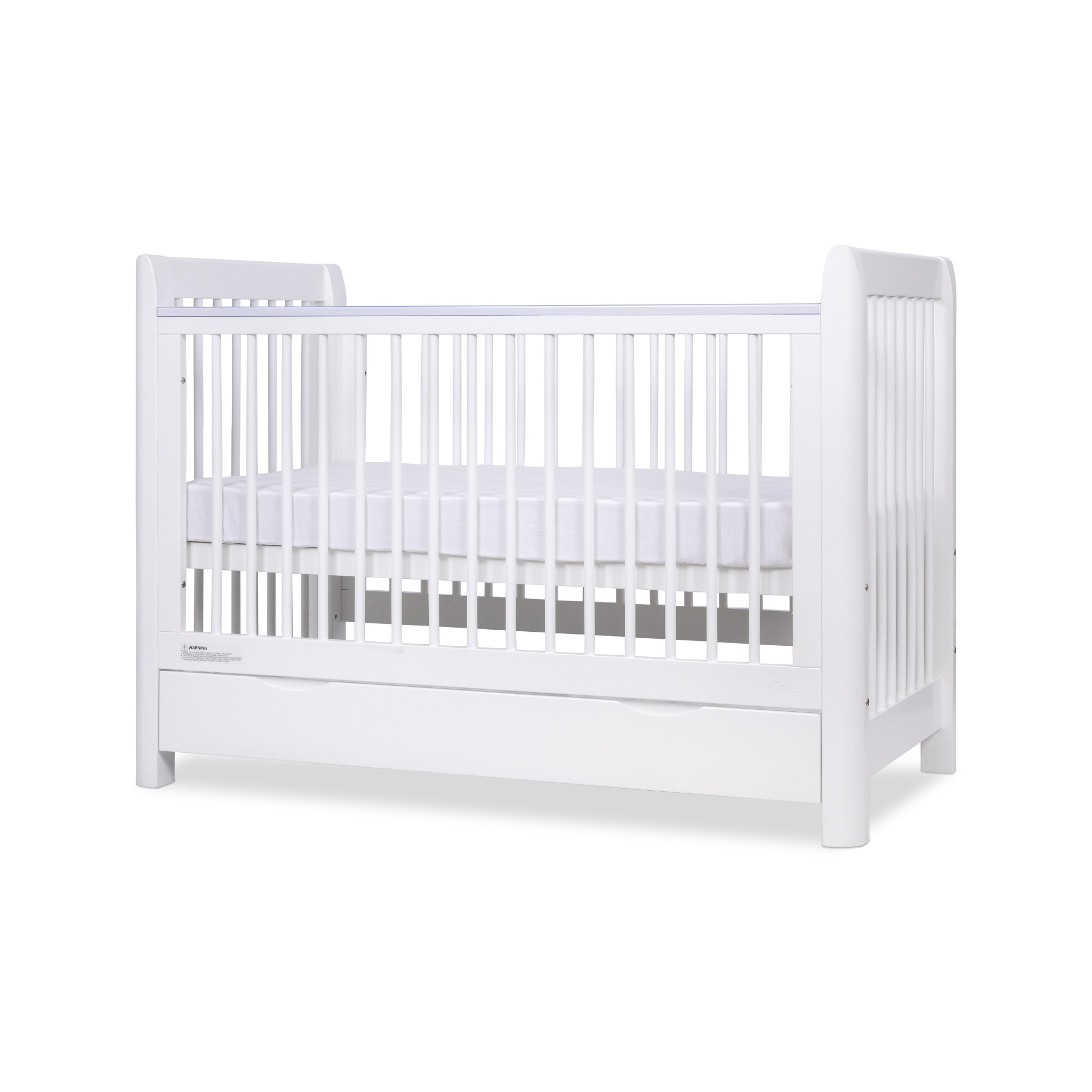 Grotime Corby Cot, White, Espresso