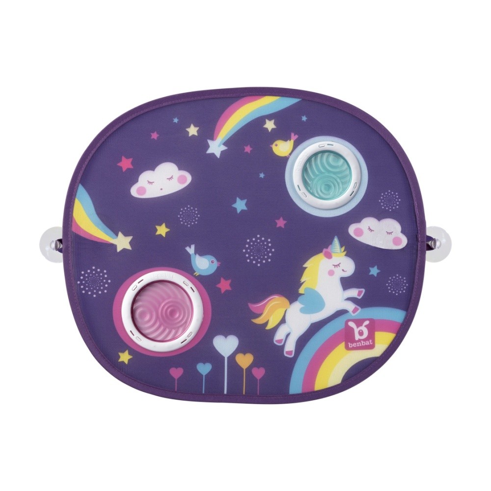 Benbat Car Window Sunshade Round Mesh Glare Shield, Unicorn