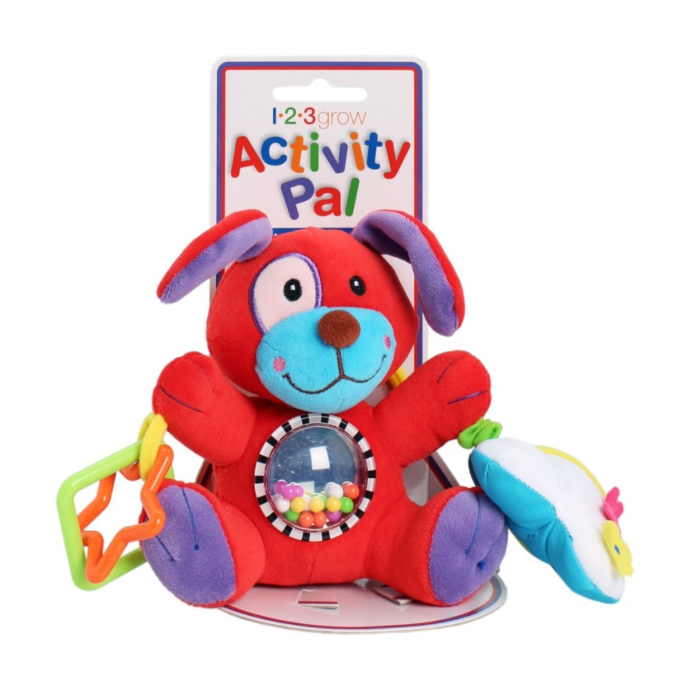 123 Grow Activity Pal Baby Interactive & Sensory Toy with Teething Ring, Dog