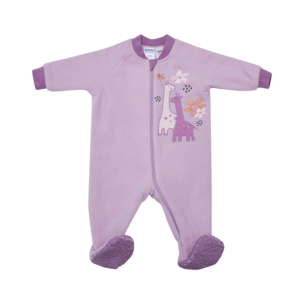 Snugtime Lined Polar Fleece Blanket Sleeper, Giraffe