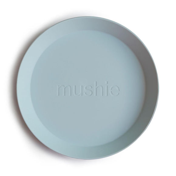 Mushie Round Dinner Plates 2pc - Blue