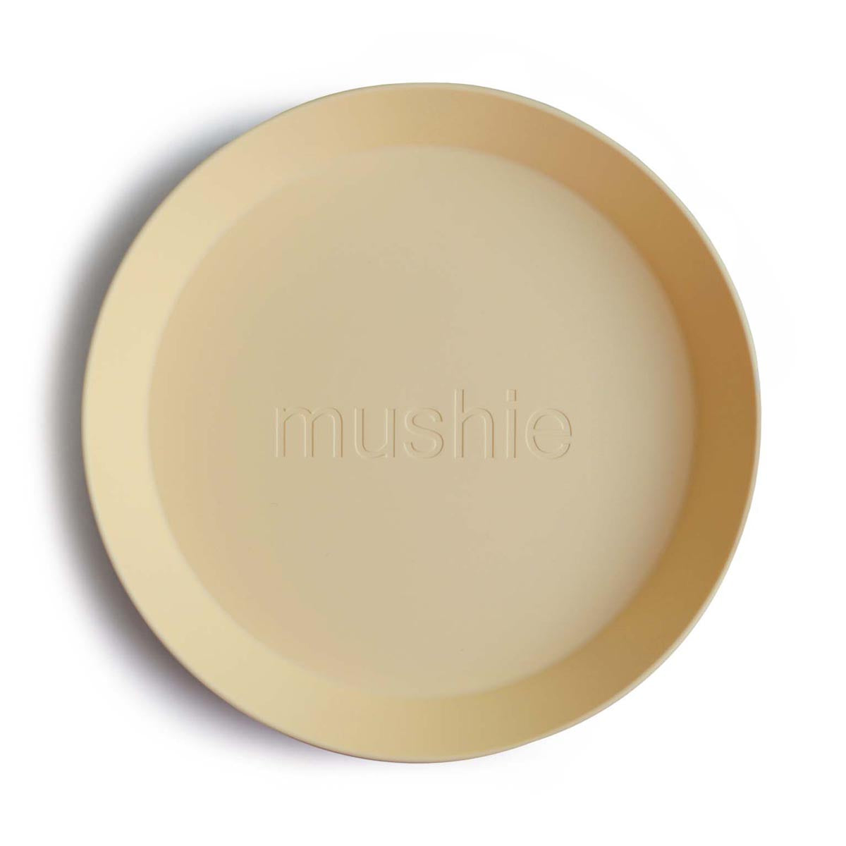 Mushie Round Dinner Plates 2pc - Pale Daffodil