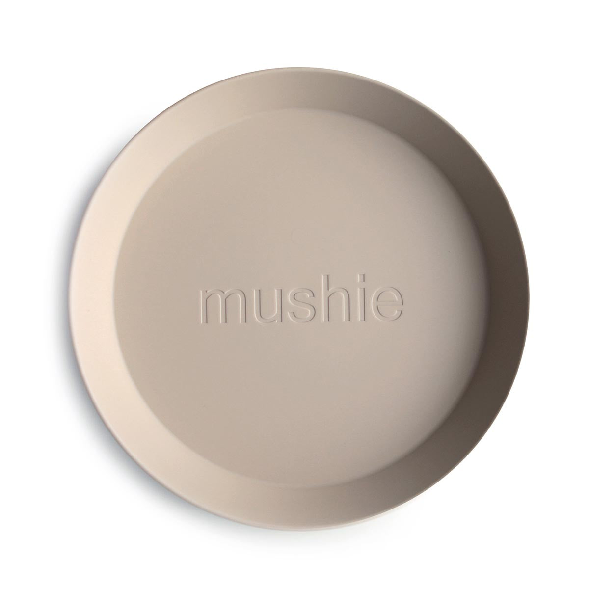 Mushie Round Dinner Plates 2pc - Beige