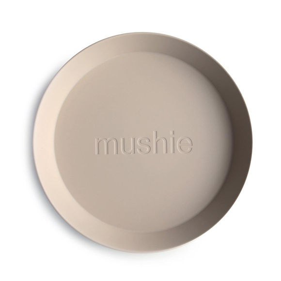 Mushie Round Dinner Plates 2pc - Vanilla