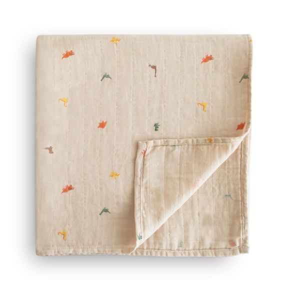 Mushie Swaddle Blanket - Dinosaurs
