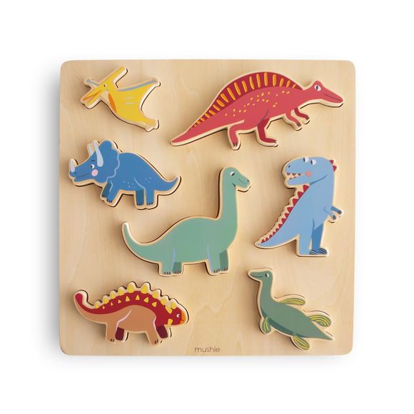 Mushie Wooden Puzzle - Dinosaur
