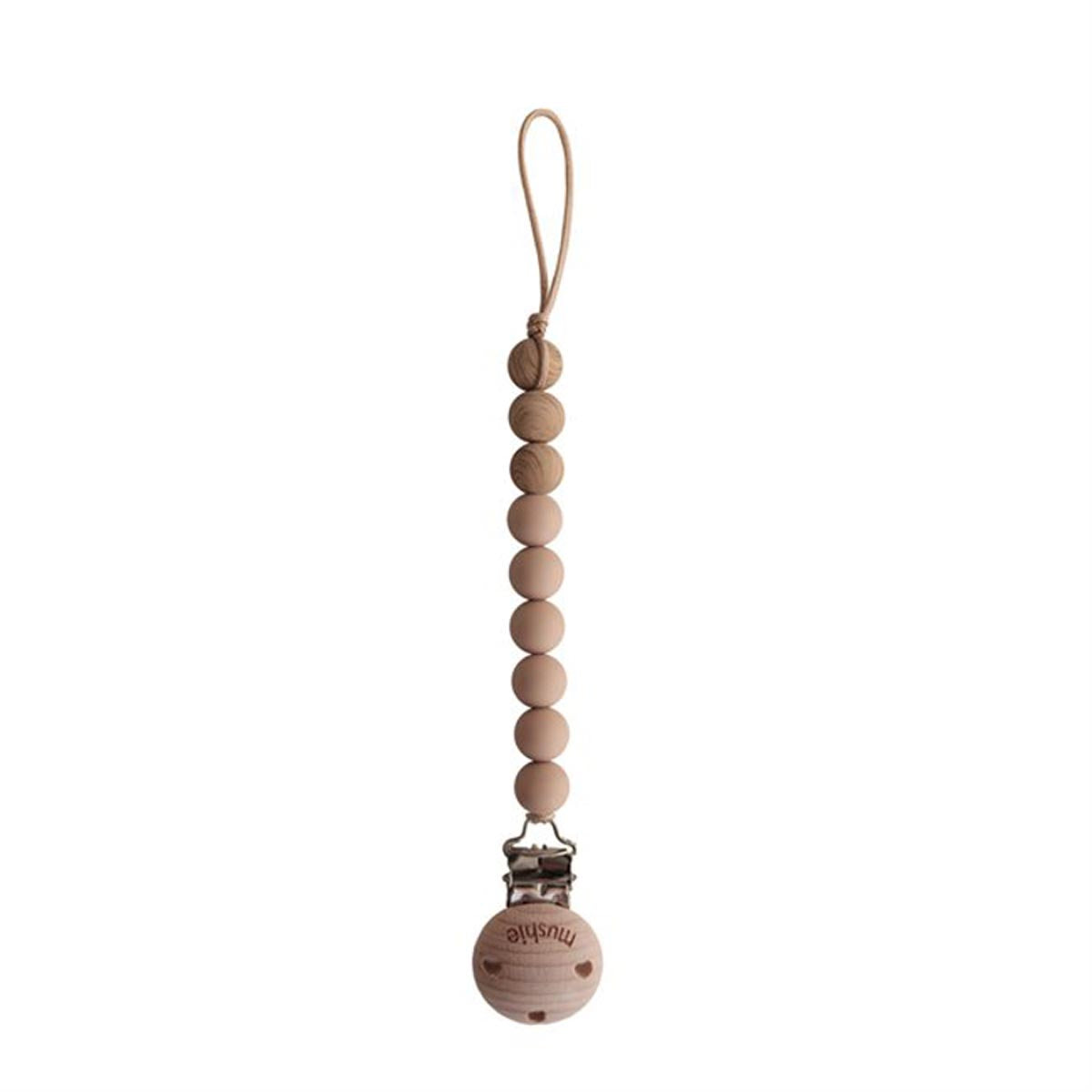 Mushie Pacifier Clip Eva - Pale Brown