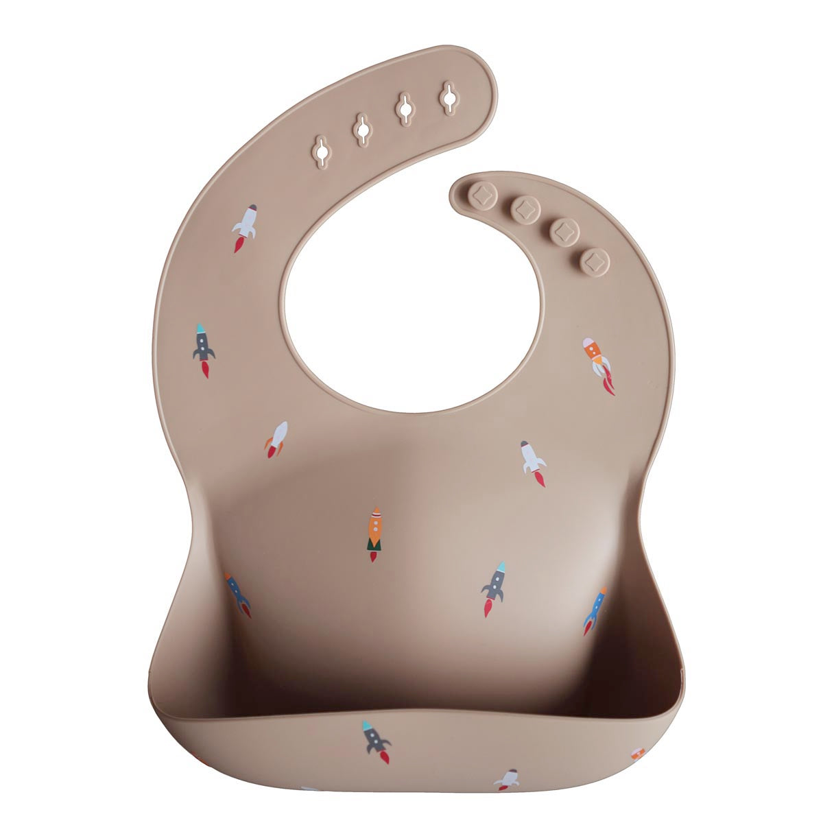 Mushie Silicone Bib, Rocket